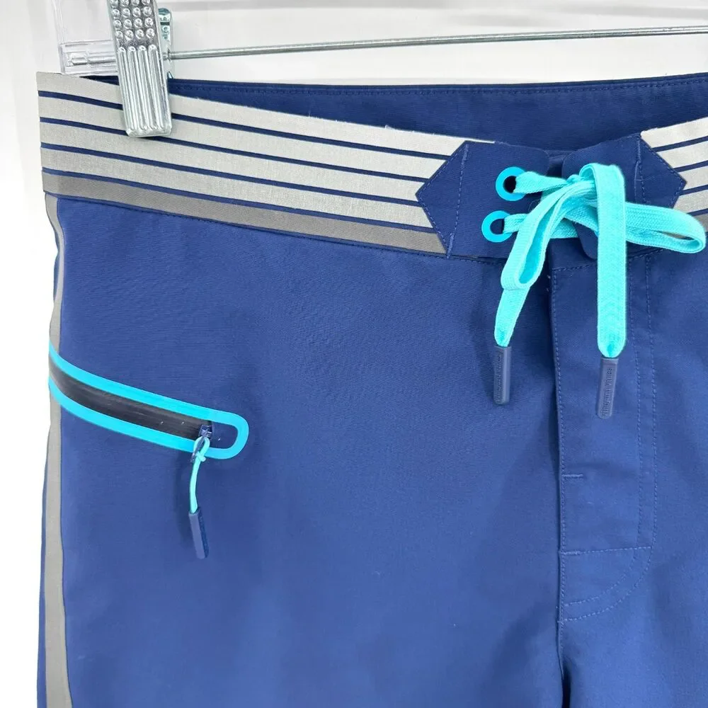 VINEYARD VINES Tilefish Tech Blue Gray Board Shorts Swim Trunks Size 28